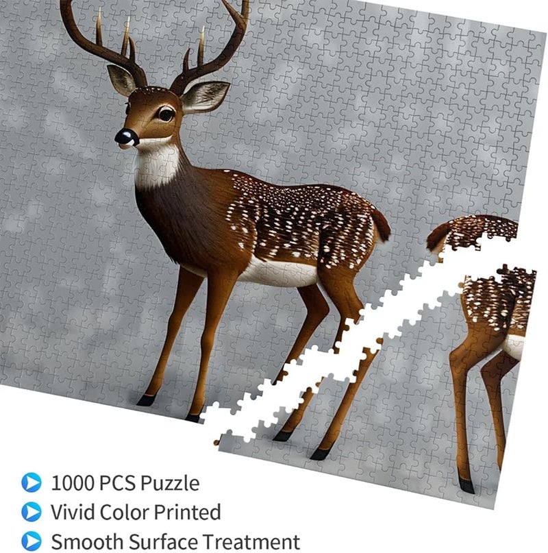 لغز فايا غري بلوم دير 1000 قطعة للكبار هدية ديكور منزلي 29.5 × 19.7 بوصة - Image 1